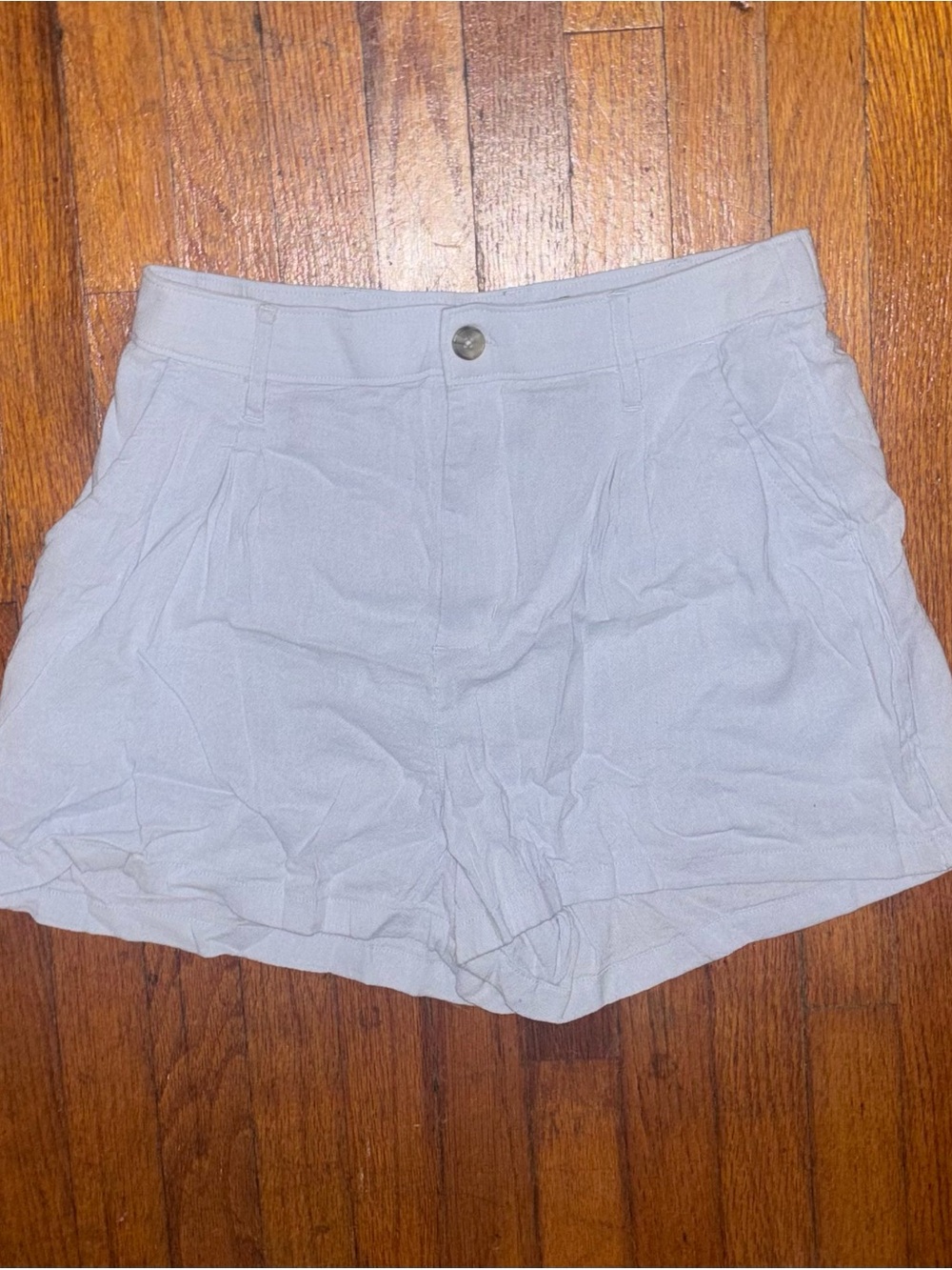 Hollister Light Gray/Blue High-Waist Women's Shorts